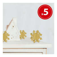 Family Karácsonyi dekor - jégkristály - arany - 7 x 7 cm - 5 db / csomag