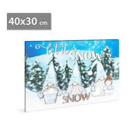 Family LED-es fali hangulatkép - "Let it snow" - 2 x AA, 40 x 30 cm