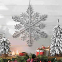 Family Karácsonyi dísz - ezüst jégkristály - 29 x 29 x 1 cm