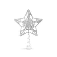 Family Karácsonyfa csúcsdísz - csillag alakú - 20 x 15 cm - ezüst