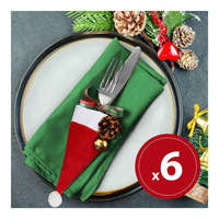 Family Karácsonyi evőeszköz dekor - mikulássapka - 17 cm - 3 féle - 6 db / csomag