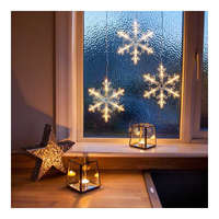 Family LED dekoráció - hópehely - 16 x 19 cm - melegfehér - 3 x AA