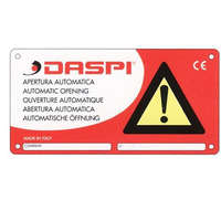 DASPI DASPI CARTELLO ATTENZIONE Automata kapu működésére figyelmeztető fémtábla