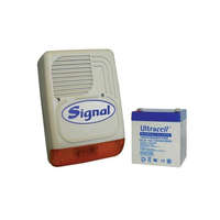 SIGNAL SIGNAL PS-128A + 4 Ah akkumulátor Kültéri hang-fényjelző szabotázsvédett fémházban PS128A