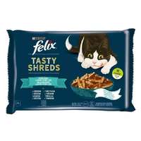 Felix Állateledel alutasakos FELIX Tasty Shreds macskáknak 4-pack lazac-tonhal válogatás szószban 4x80g