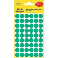 Avery Etikett címke, o12mm, jelölésre, 54 címke/ív, 5 ív/doboz, Avery zöld