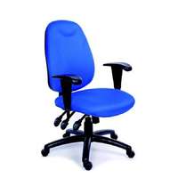 Mayah Irodai szék, állítható karfával, exkluzív kék szövetborítás, fekete lábkereszt, MAYAH "Energetic"