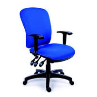 Mayah Irodai szék, állítható karfával, kék gyöngyszövet-borítás, fekete lábkereszt, MAYAH "Comfort"