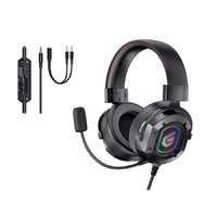 Conceptronic Conceptronic Fejhallgató - ATHAN03B (3.5 mm Jack+elosztó kábel, 7.1 hangzás, RGB,hangerőszabályzó, 220 cm kábel, fekete)