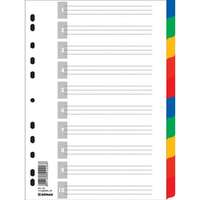 Donau Regiszter, műanyag, A4, 10 részes, DONAU, színes
