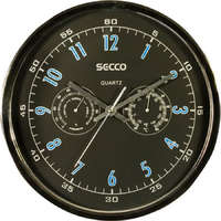 Secco Falióra, 30,5 cm, páratartalom mérővel, hőmérővel SECCO, króm színű
