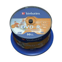 Verbatim DVD-R lemez, nyomtatható, matt, no-ID, 4,7GB, 16x, 50 db, hengeren, VERBATIM