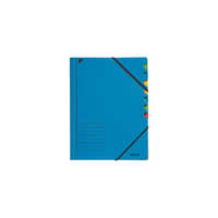 Leitz Gumis mappa, karton, A4, regiszteres, 7 részes, LEITZ, kék