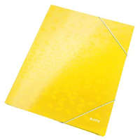 Leitz Gumis mappa, 15 mm, karton, A4, LEITZ "Wow", sárga