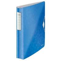 Leitz Gyűrűs könyv, 4 gyűrű, D alakú, 52 mm, A4, PP, LEITZ "Active Wow" kék