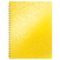 Leitz Spirálfüzet, A4, vonalas, 80 lap, LEITZ "Wow", sárga