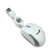 Genius Egér, vezetékes, optikai, kisméret, USB, GENIUS "Micro Traveler" fehér