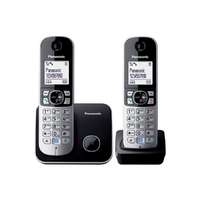 Panasonic Telefon, vezeték nélküli, telefonpár, PANASONIC "KX-TG6812PDB Duo", fekete
