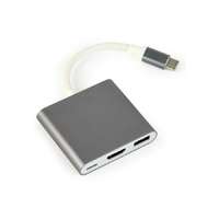 Gembird Gembird A-CM-HDMIF-02-SG USB Type-C 3-in-1 Multi-Port Adapter Space Grey