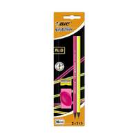 Bic Grafitceruza BIC Eco Evolution Black HB hatszögletű 2 db-os fluo+radír+hegyező