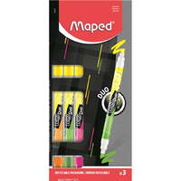 Maped Szövegkiemelő készlet, 1-5mm, kétvégű, MAPED "Fluo Peps Duo", vegyes színek, 3db/bliszt