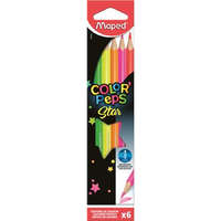 Maped Színes ceruza készlet, háromszögletű, MAPED "Color`Peps Fluo", 6 különböző szín