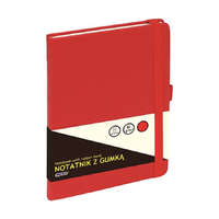 Grand Jegyzetfüzet GRAND A5 80 lapos gumis puha piros fedelű kockás