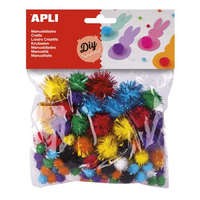 Apli Pom-pom, csillogó, APLI "Creative", vegyes színek, 78db/cs
