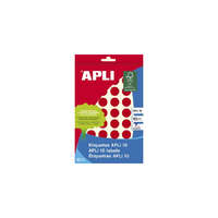 Apli Etikett, 16 mm kör, kézzel írható, színes, APLI, piros, 432 etikett/csomag