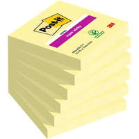 3m postit Öntapadó jegyzettömb, 76x76 mm, 90 lap, 3M POSTIT "Super Sticky", kanári sárga