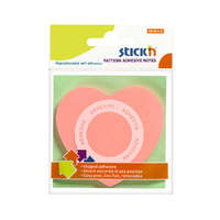 Stickn Öntapadó jegyzettömb STICK`N 70x70mm 360°-ban tapadó szív forma rózsaszín 50 lap