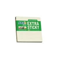 Stickn Öntapadó jegyzettömb STICK`N extra erős 76x76mm újrahasznosított pasztel sárga 90 lap