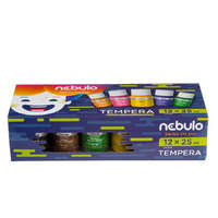Nebulo Tempera készlet, tégelyes, 25 ml, NEBULO, 12 különböző szín