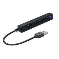 Speedlink USB elosztó-HUB, 4 port, USB 2.0, SPEEDLINK "Snappy Slim" fekete
