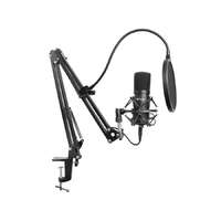 Sandberg Sandberg Mikrofon - Streamer USB Microphone Kit (fekete; USB; Pop-filter; lökés-csillapító; állítható asztali tartókar)