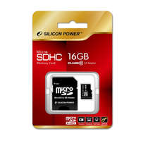 Silicon power Silicon Power 16GB MICRO SD (class 10) SP016GBSTH010V10-SP memória kártya + SD átalakító