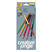 Creative jungle Színes ceruza CREATIVE JUNGLE grey kétvégű háromszögletű 24 szín/készlet