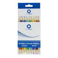 Bluering Színes ceruza készlet, kétvégű duocolor 12/24 szín Bluering® 24 klf. szín