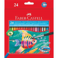 Faber-castell Akvarell ceruza készlet, hatszögletű, ecsettel, FABER-CASTELL, 24 különböző szín