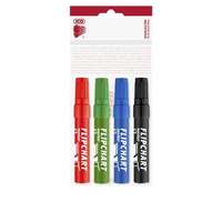 Ico Flipchart marker készlet, 1-4 mm, vágott, ICO "Artip 12", 4 különböző szín