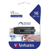 Verbatim Pendrive, 16GB, USB 3.2, 60/12 MB/s, VERBATIM "V3", fekete-szürke