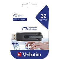 Verbatim Pendrive, 32GB, USB 3.2, 60/12MB/s, VERBATIM "V3", fekete-szürke