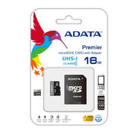 Adata ADATA 16GB SD micro (SDHC Class 10 UHS-I) (AUSDH16GUICL10-RA1) memória kártya adapterrel