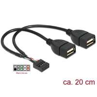 Delock DeLock USB Cable Pin header female > 2 x USB 2.0 type-A female 20cm