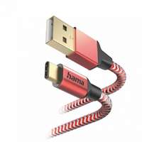 Hama Hama 201559 FIC E3 USB Type-C "Reflective" 1,5m, piros adatkábel