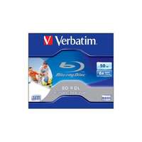 Verbatim BD-R BluRay lemez, kétrétegű, nyomtatható, 50GB, 6x, 1 db, normál tok, VERBATIM