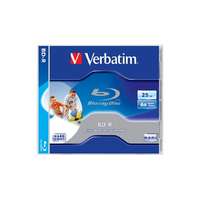 Verbatim BD-R BluRay lemez, nyomtatható, 25GB, 6x, 1 db, normál tok, VERBATIM