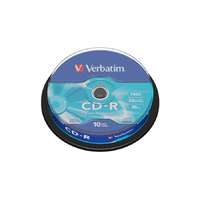 Verbatim CD-R lemez, 700MB, 52x, 10 db, hengeren, VERBATIM "DataLife"