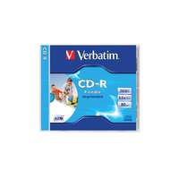 Verbatim CD-R lemez, nyomtatható, matt, ID, AZO, 700MB, 52x, 1 db, normál tok, VERBATIM