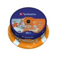 Verbatim DVD-R lemez, nyomtatható, matt, ID, 4,7GB, 16x, 25 db, hengeren, VERBATIM